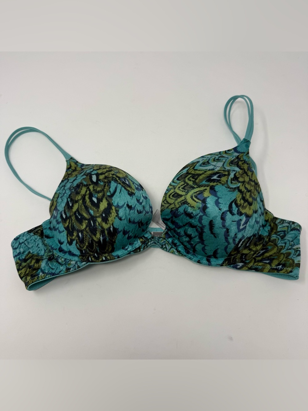 Victoria’s Secret Vintage Blue Green Peacock Very Sexy Push-Up Bra 36A
